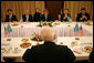 Vice President Dick Cheney participates in a breakfast meeting with representatives of Kazakhstani opposition groups Saturday, May 6, 2006, in Astana, Kazakhstan. During the meeting the political leaders shared their ideas regarding political and economic reform and the advancement of democracy in Kazakhstan. White House photo by David Bohrer