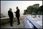 Vice President Dick Cheney talks with Croatian Prime Minister Ivo Sanader before a dinner meeting, Saturday, May 6, 2006, in the Old City of Dubrovnik, Croatia. The Vice President met with the Prime Minister to express U.S. support of Croatia's ambitions to become a member of the transatlantic community through integration into NATO and the European Community. White House photo by David Bohrer