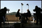 Before departing Dubrovnik, Croatia to return to the U.S., Vice President Dick Cheney participates in an interview with Kelly O'Donnell of NBC News, Sunday, May 7, 2006. During the interview the Vice President discussed issues ranging from relations with Russia to his role in U.S. politics and policy making. White House photo by David Bohrer