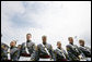 Members of the 2006 graduating class of the U.S. Military Academy at West Point bow their heads during the benediction Saturday, May 27, 2006, in West Point, N.Y. White House photo by Shealah Craighead