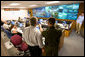 President George W. Bush tours the remote video surveillance Camera Command Center of the Laredo Border Patrol Sector Headquarters, Tuesday, June 6, 2006 in Laredo, Texas. White House photo by Eric Draper