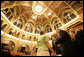 President George W. Bush talks with Hungarian political leaders inside the conference hall of the Hungarian Parliament building in Budapest, Hungary, Thursday, June 22, 2006. White House photo by Eric Draper