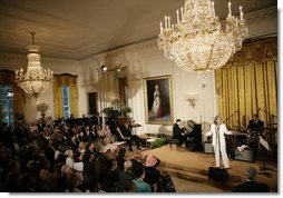 Recording artist Patti Austin performs in the East Room of the White House Monday, June 26, 2006, as part of the Black Music Month celebration focusing on the music of the Gulf Coast: Blues, Jazz and Soul. White House photo by Eric Draper