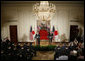 President George W. Bush and Japan’s Prime Minister Junichiro Koizumi are seen at their joint press availability Thursday, June 29, 2006, in the East Room of the White House. White House photo by Paul Morse