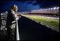 Vice President Dick Cheney watches the 2006 Pepsi 400 NASCAR race Saturday, July 1, 2006, from the infield at Daytona International Speedway in Daytona, Fla. White House photo by David Bohrer