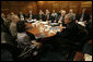 President George W. Bush meets with the National Security Council Wednesday, July 5, 2006, in the Situation Room at the White House to discuss the second report of the Commission for Assistance to a Free Cuba. White House photo by Eric Draper