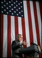 President George W. Bush addresses a news conference at the Museum of Science and Industry in Chicago, Friday, July 7, 2006, speaking on the economy, immigration reform and security issues. White House photo by Eric Draper