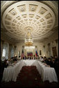 President George W. Bush, center, attends a roundtable discussion with Civil Society at the Consul General’s residence, Friday, July 14, 2006 in St. Petersburg, Russia. White House photo by Eric Draper