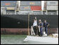 President George W. Bush tours the Port of Miami Monday, July 31, 2006, following his speech on America's economy at the U.S. Coast Guard Integrated Support Command facility in Miami. White House photo by Kimberlee Hewitt