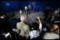 President George W. Bush and Secretary of State Condoleezza Rice take questions during a news conference Monday, Aug. 7, 2006, in Crawford, Texas. White House photo by Eric Draper