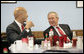 President George W. Bush and New Orleans Mayor Ray Nagin meet over breakfast Tuesday, Aug. 29, 2006, at Betsy's Pancake House in the Mid City section of New Orleans before attending a ceremony commemorating the first anniversary of Hurricane Katrina. White House photo by Eric Draper