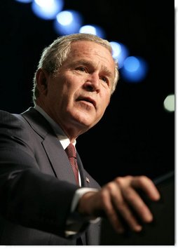 President George W. Bush addresses the 88th Annual American Legion National Convention in Salt Lake City Thursday, Aug. 31, 2006. The President told the Legionnaires, "The war we fight today is more than a military conflict; it is the decisive ideological struggle of the 21st century." White House photo by Eric Draper