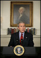 President George W. Bush delivers a statement on North Korea from the Diplomatic Reception Room of the White House, Monday, Oct. 9, 2006. White House photo by Kimberlee Hewitt