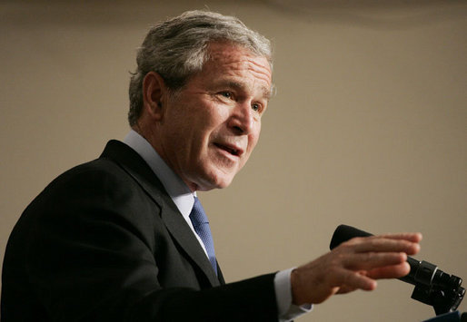 President George W. Bush delivers remarks regarding the economy in the Dwight D. Eisenhower Executive Office Building Wednesday, Oct. 11, 2006. "This morning my administration released the budget numbers for fiscal 2006. These budget numbers are not just estimates; these are the actual results for the fiscal year that ended February the 30th," said the President. "These numbers show that the budget deficit has been reduced to $248 billion and is down to just 1.9 percent of the economy. As a percentage of the economy, the deficit is now lower than it has been for 18 out of the last 25 years." White House photo by Paul Morse