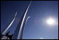 President George W. Bush gives remarks at the dedication of the United States Air Force Memorial in Arlington, Virginia on October 14, 2006. White House photo by Paul Morse