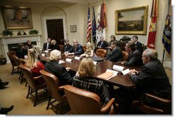 President George W. Bush meets with organizations that support the U.S. Military in Iraq and Afghanistan in the Roosevelt Room, Friday, October 20, 2006. White House photo by Eric Draper