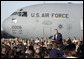 President George W. Bush address military personnel and their families at Charleston Air Force Base in Charleston, South Carolina on Saturday, October 28, 2006. White House photo by Paul Morse