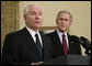 Dr. Robert Gates speaks to the media in the Oval Office Wednesday, Nov. 8, 2006. With more than 25 years of national security experience, Dr. Gates was announced as President Bush's intended successor to Donald Rumsfeld as Secretary of Defense. White House photo by Paul Morse