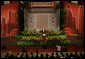 President George W. Bush delivers remarks at the National University of Singapore Centre for the Arts Thursday, November 16, 2006. White House photo by Shealah Craighead