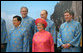 President George W. Bush joins Russian President Vladimir Putin, Canada's Prime Minister Stephen Harper, President Michelle Bachalet of Chile, and President Hu Jintao of China as they await the official 2006 APEC portrait Sunday, Nov. 19, 2006, in Hanoi. White House photo by Eric Draper