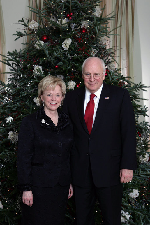 Vice President Dick Cheney and Mrs. Lynne Cheney pose for a holiday portrait in front of the Christmas tree at the Vice President's Residence at the U.S. Naval Observatory in Washington, D.C., Tuesday, December 12, 2006. White House photo by David Bohrer