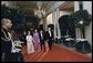 President Gerald Ford and Mrs. Ford escort Japanese Emperor Hirohito and Empress Nagako down the red carpet prior to a state dinner on October 2, 1975. Photo courtesy Gerald R. Ford Presidential Library 