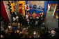 Mrs. Laura Bush is joined by children and staff members as she speaks to members of the media during her visit to the Louisiana Children’s Museum in New Orleans, Tuesday, Jan. 9, 2007. The museum, which closed for nearly a year following the 2005 hurricanes, is working to address the needs of young children and families seeking a safe and nurturing environment. White House photo by Shealah Craighead