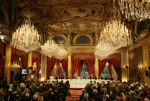 Mrs. Laura Bush attends the Conference on Missing and Exploited Children in Paris and delivers remarks on efforts made in the United States to protect children Wednesday, Jan. 17, 2007. "Today, federal, state and local law enforcement cooperate to pursue kidnappers across state lines. National registries alert parents about convicted sexual predators living in their neighborhoods," said Mrs. Bush. "Across the United States, anyone can call a hotline to immediately report a missing child. In 1990, 62 percent of children reported missing to the center were recovered. Today, the number has climbed to 94 percent." White House photo by Shealah Craighead