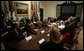 President George W. Bush meets Thursday, Feb. 1, 2007, with executives from the food, beverage and entertainment industries to talk about improving healthy food offerings and encouraging physical fitness in their advertising and marketing campaigns. White House photo by Eric Draper