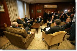 Vice President Dick Cheney and Australian Prime Minister John Howard, bottom left, meet in the Prime Minister's office, Saturday, Feb. 24, 2007 in Sydney. White House photo by David Bohrer