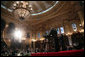 President George W. Bush and President Oscar Berger deliver remarks Monday, March 12, 2007, during a joint press availability at the Palacio Nacional de la Cultura in Guatemala City. President Bush and Mrs. Laura Bush concluded their fourth leg of a five-country, Latin American visit before departing Guatemala for Mexico. White House photo by Paul Morse