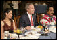 President George W. Bush participants in a breakfast meeting with Training, Internships and Scholarships (TIES) recipients Wednesday, March 14, 2007, in Merida, Mexico. White House photo by Eric Draper