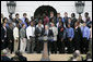 President George W. Bush welcomes the 2006 NCAA football champion University of Florida Gators football team to the White House, Monday, March 19, 2007. White House photo by Joyce Boghosian