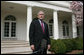 President George W. Bush delivers a statement to the media regarding the health of White House Press Secretary Tony Snow Tuesday, March 27, 2007, in the Rose Garden. White House photo by Joyce Boghosian