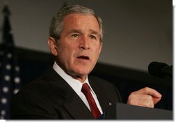 President George W. Bush addresses his remarks to the National Cattlemen’s Beef Association Wednesday, March 28, 2007 in Washington, D.C., speaking on the strength of the economy and the need to stay resolved and firm in protecting the security of the United States. White House photo by Joyce N. Boghosian