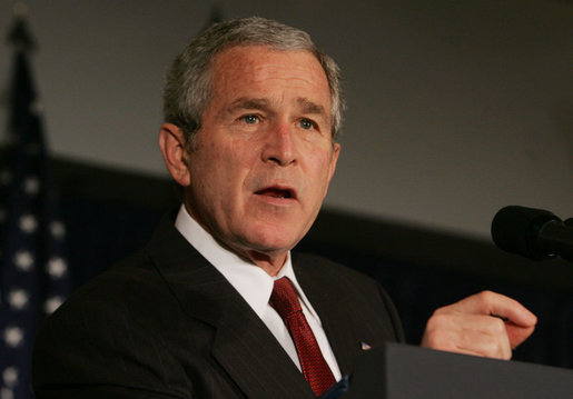 President George W. Bush addresses his remarks to the National Cattlemen’s Beef Association Wednesday, March 28, 2007 in Washington, D.C., speaking on the strength of the economy and the need to stay resolved and firm in protecting the security of the United States. White House photo by Joyce Boghosian