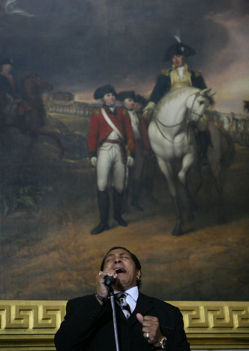 Walter Sigler sings the 23rd Psalm during ceremonies Thursday, March 29, 2007, at the U.S. Capitol honoring the Tuskegee Airmen with the Congressional Gold Medal, the highest civilian award bestowed by the United States Congress. White House photo by Eric Draper