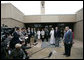 President George W. Bush delivers remarks to news reporters after attending an Easter church service at Fort Hood, Texas, Sunday, April 8, 2007. White House photo by Eric Draper