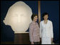 Mrs. Laura Bush and Mrs. Akie Abe, wife of Japanese Prime Minister Shinzo Abe, stand before a portrait of George Washington as they talk to members of the media, following a tour of the Mount Vernon Estate of George Washington Thursday, April 26, 2007, in Mount Vernon, Va. White House photo by Shealah Craighead