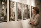 Mrs. Laura Bush tours the photo exhibit, Mexico: The Revolution and Beyond, the Casasola Archives, Tuesday, May 8, 2007, at the Cultural Institute of Mexico in Washington, D.C., part of the Cinco de Mayo Program of Cultural Events on view at the institute. The photo exhibit includes 96 photographs taken between 1900-1940, belonging to the Casasola Archives, covering important years of Mexican history. White House photo by Shealah Craighead