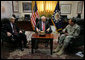 Vice President Dick Cheney participates in a classified briefing Wednesday, May 9, 2007, inside the Green Zone in Baghdad with U.S. Ambassador to Iraq Ryan Crocker and General David Petraeus, Commander of U.S. forces in Iraq. White House photo by David Bohrer