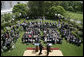 President George W. Bush and Prime Minister Tony Blair of the United Kingdom, shake hands as they end their joint press availability Thursday, May 17, 2007, in the Rose Garden of the White House. White House photo by Shealah Craighead