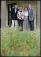 President George W. Bush and Laura Bush stand with NATO Secretary-General Jaap de Hoop Scheffer and his wife Jeannine de Hoop Scheffer Monday, May 21, 2007, at the Bush Ranch in Crawford, Texas. "The Secretary General of NATO has been a strong advocate of fighting terror, spreading freedom, helping the oppressed and modernizing this important alliance," said the President in his remarks to the press. White House photo by Eric Draper