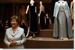 Mrs. Laura Bush views the Balenciaga exhibit at The Meadows Museum Saturday, May 26, 2007, in Dallas. Said Mrs. Bush, "I'm so excited to have this chance to see the Balenciaga show. I want to urge people across Texas to come to this show." White House photo by Shealah Craighead