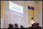 Mrs. Laura Bush delivers the commencement address at the sixth grade graduation ceremony of the Elsie Whitlow Stokes Community Freedom Public Charter School Friday, June 15, 2007, at All Souls Unitarian Church in Washington, D.C. "Today is the time to think back on all of the lessons you've learned at Stokes School -- but it's also a time to look ahead," said Mrs. Bush. "You may be nervous about leaving such a close-knit environment, and moving on to bigger schools. But remember that you've succeeded at Stokes School because you upheld three important rules: I will take care of myself, I will take care of others, and I will take care of my community." White House photo by Shealah Craighead