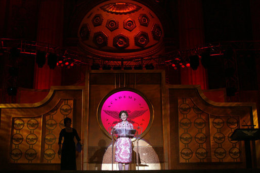 Mrs. Laura Bush delivers remarks during the Academy of Achievement Banquet of the Golden Plate Award ceremony Friday, June 22, 2007, in Washington, D.C. Mrs. Bush had been awarded the Academy of Achievement Golden Plate, earlier in the evening, for her achievements in Public Service. White House photo by Shealah Craighead