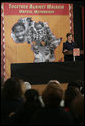 Mrs. Laura Bush addresses the Inter-Religious Campaign against Malaria, Wednesday, June 27, 2007, at the Maputo Seminary in Maputo, Mozambique. Mrs. Bush announced a grant of a three-year, nearly $2 million dollar grant to IRCMM, which was first established by 10 national faith leaders in Maputo. White House photo by Shealah Craighead