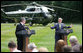 President George W. Bush and British Prime Minister Gordon Brown address the press Monday, July 30, 2007, at Camp David near Thurmont, Md. White House photo by Eric Draper