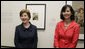 Mrs. Laura Bush and Mrs. Náda P. Simonyi, wife of Hungarian Ambassador András Simonyi, talk to members of the media after they viewed photographs Wednesday, Aug. 1, 2007, at the National Gallery of Art exhibit, FOTO: Modernity in Central Europe, 1918-1945. White House photo by Joyce N. Boghosian