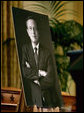 A photograph of Representative Guy A. Vander Jagt is seen Thursday, August 2, 2007 during a memorial service at the U.S. Capitol. Vander Jagt, a former Michigan congressman who died June 22, served in the U.S. House of Representatives from 1966 to 1993 and as chairman of the National Republican Congressional Committee for more than 15 years. Said Vice President Cheney, "Guy was a happy warrior for his principles and for his party. But he was comfortable on the other side of the aisle and he had friends of every stripe." White House photo by David Bohrer